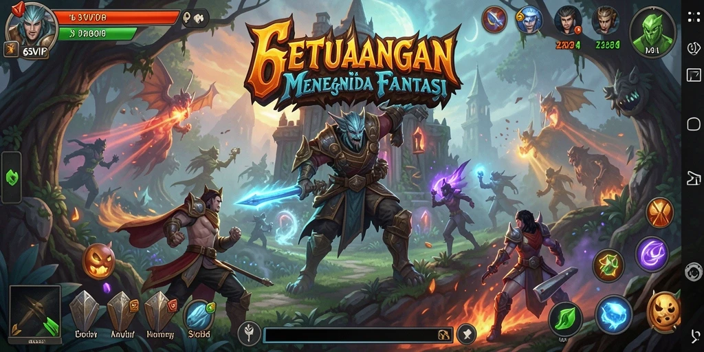 Tangkapan layar utama menunjukkan aksi seru dalam game petualangan.