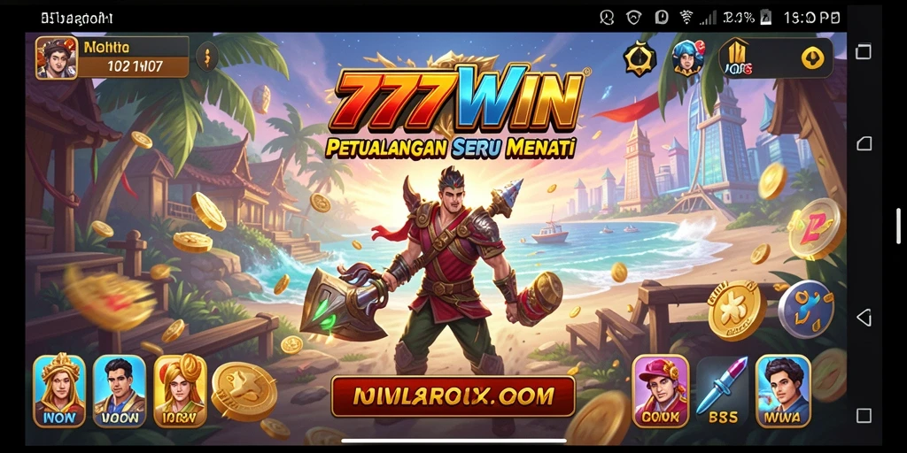 Screenshot gameplay 777WIN menampilkan aksi petualangan seru di dunia yang menakjubkan.