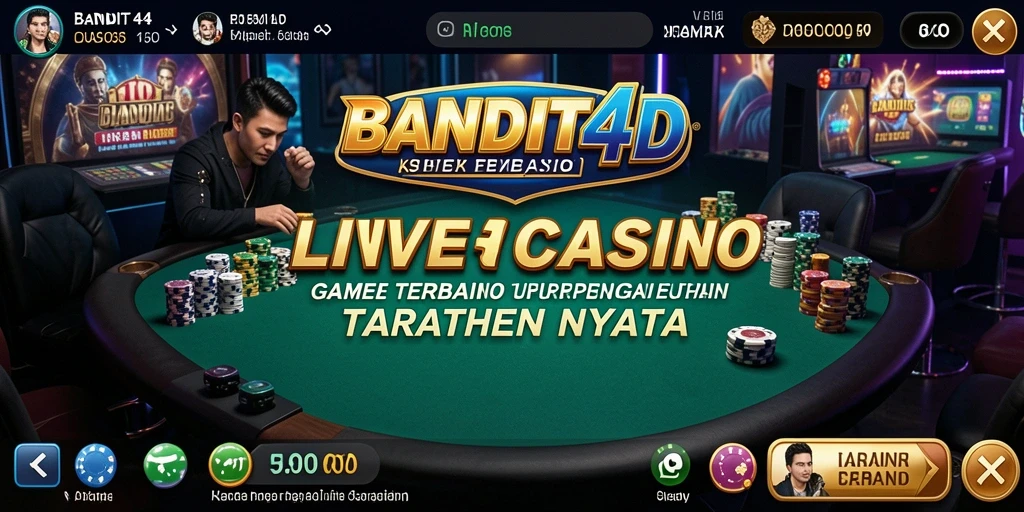 Tampilan gameplay BANDIT4D yang mendebarkan dalam suasana Live Casino.
