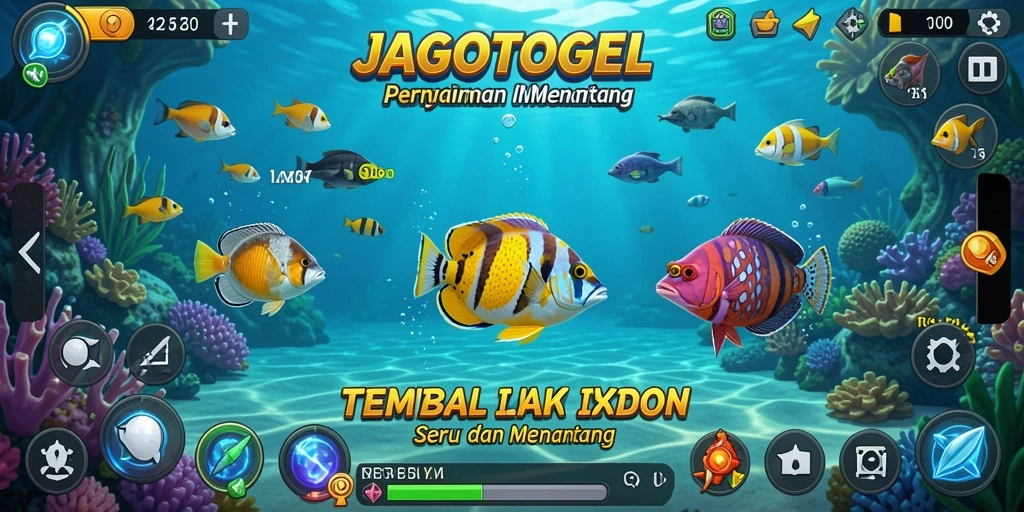 Screenshot gameplay JAGOTOGEL menampilkan grafis menakjubkan dan aksi menembak ikan.
