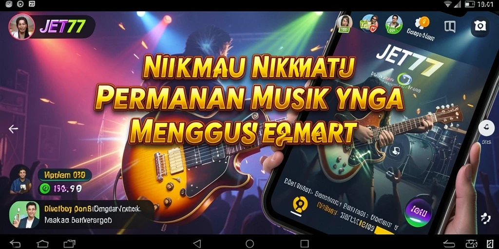 Tampilan gameplay JET77 yang penuh warna dan berenergi.