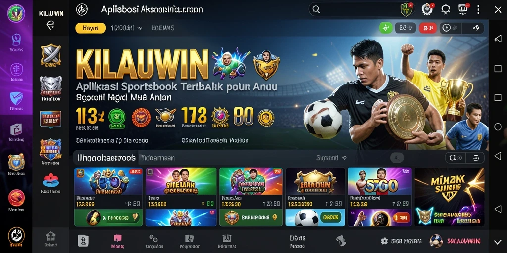 Tampilan antarmuka pengguna KILAUWIN dengan berbagai opsi taruhan olahraga.