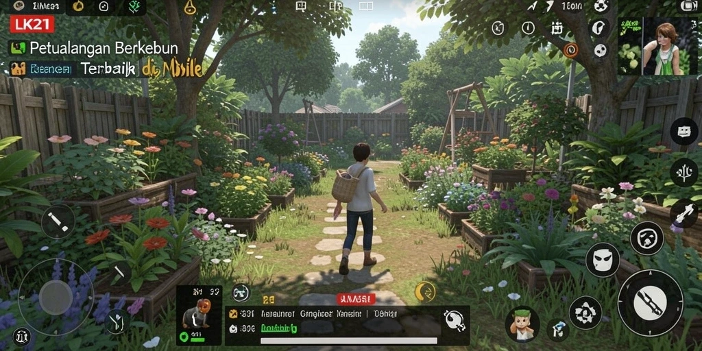 Tampilan gameplay menarik dengan ladang yang hijau dan subur.