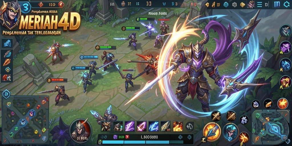 Tampilan gameplay seru dalam pertandingan MOBA MERIAH4D.