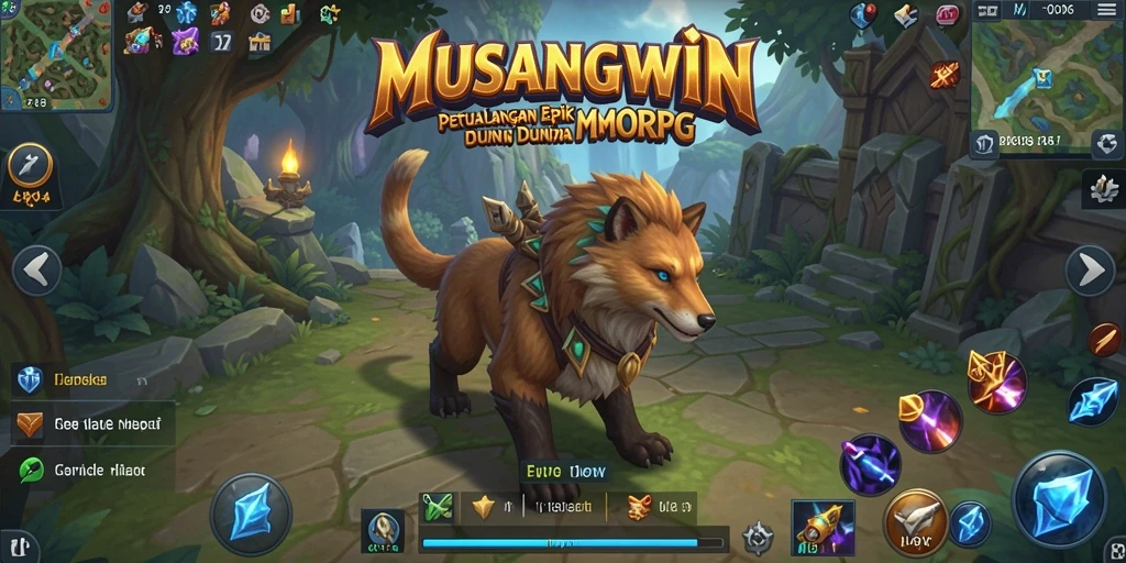 Screenshot menampilkan aksi seru dalam permainan MMORPG MUSANGWIN.