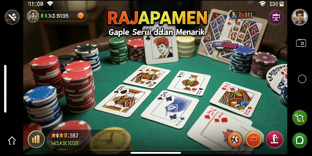 Tampilan gameplay Gaple yang seru di RAJAPAMEN.