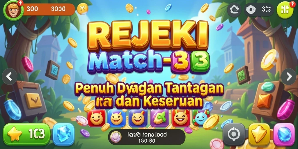 Tampilkan gameplay seru dari REJEKI dengan keseruan Match-3.
