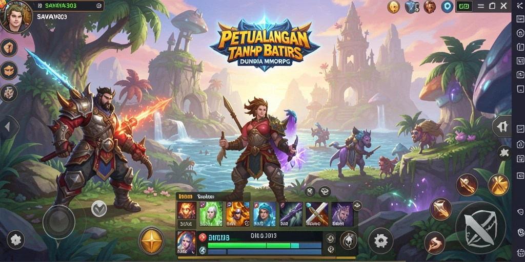 Tampilan gameplay SAVAYA303 yang seru dan penuh aksi dalam dunia MMORPG.