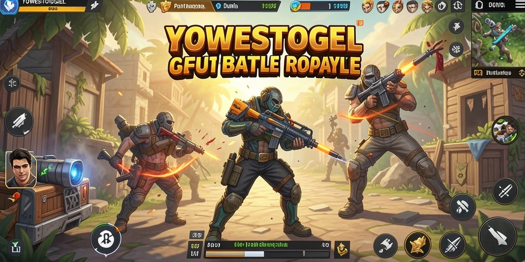 Tampilan gameplay seru dari YOWESTOGEL dalam pertarungan Battle Royale.